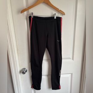 Saucony Black Athletic joggers with Red Accents